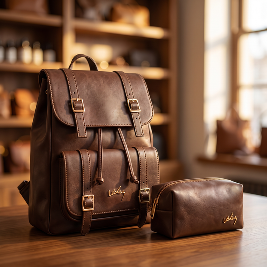 Mochila Vélez en Cuero Premium+ Cosmetiquera GRATIS
