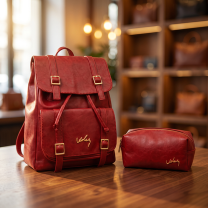 Mochila Vélez en Cuero Premium+ Cosmetiquera GRATIS