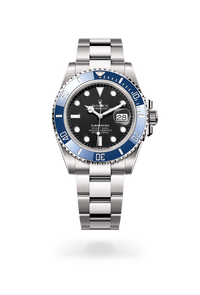 Rolex Submariner Date de oro blanco de 18 quilates con esfera azul